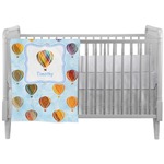 Watercolor Hot Air Balloons Crib Comforter / Quilt (Personalized)