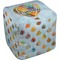 Watercolor Hot Air Balloons Cube Poof Ottoman (Bottom)