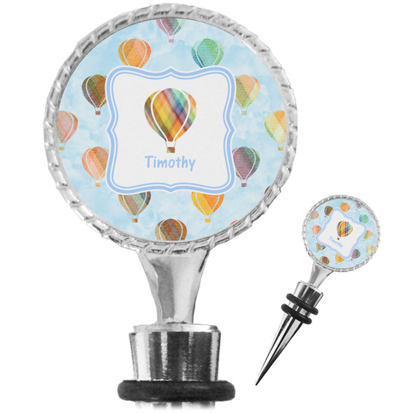 Custom Watercolor Hot Air Balloons Wine Bottle Stopper (Personalized)