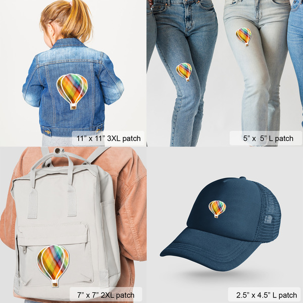 Watercolor Hot Air Balloons Custom Shape Iron On Patches - LIFESTYLE