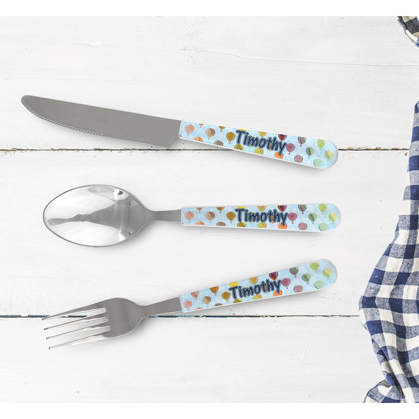Watercolor Hot Air Balloons Cutlery Set - w/ PLATE