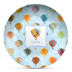 Watercolor Hot Air Balloons Microwave Safe Plastic Plate - Composite Polymer (Personalized)