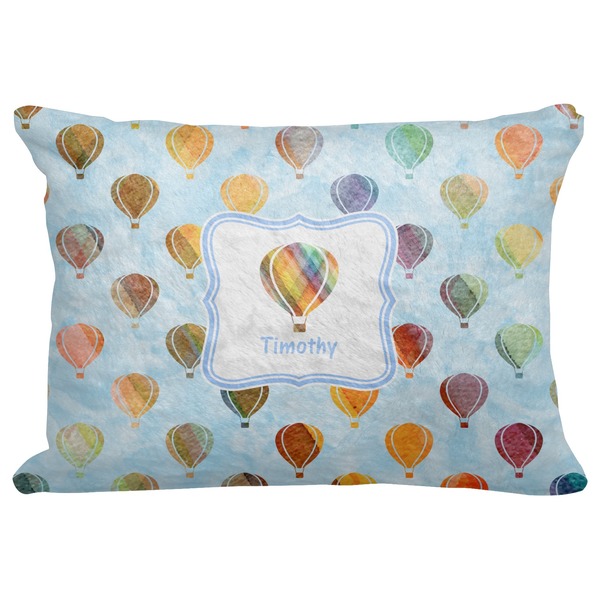 Custom Watercolor Hot Air Balloons Decorative Baby Pillowcase - 16"x12" (Personalized)