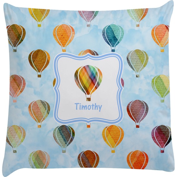 Custom Watercolor Hot Air Balloons Decorative Pillow Case (Personalized)