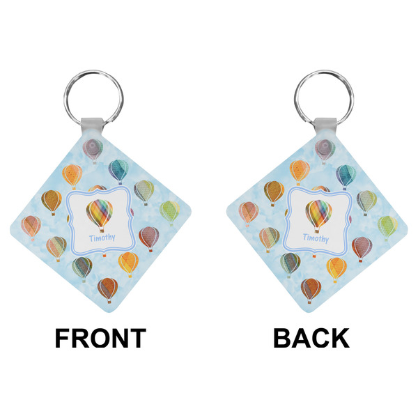 Watercolor Hot Air Balloons Diamond Keychain (Front + Back)