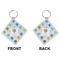 Watercolor Hot Air Balloons Diamond Keychain (Front + Back)