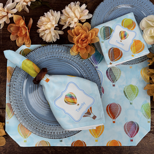 Watercolor Hot Air Balloons Dining Set