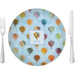 Watercolor Hot Air Balloons 10" Glass Lunch / Dinner Plates - Single or Set (Personalized)