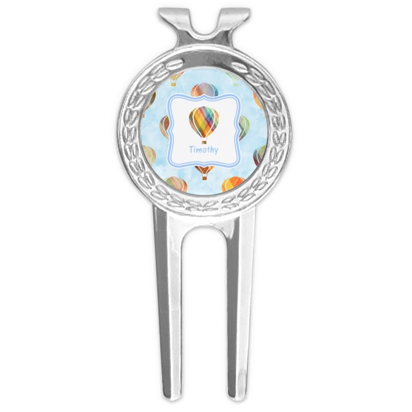 Custom Watercolor Hot Air Balloons Golf Divot Tool & Ball Marker (Personalized)