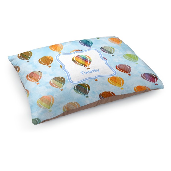 Custom Watercolor Hot Air Balloons Dog Bed - Medium w/ Name or Text