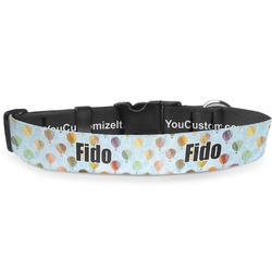 Watercolor Hot Air Balloons Deluxe Dog Collar - Double Extra Large (20.5" to 35") (Personalized)