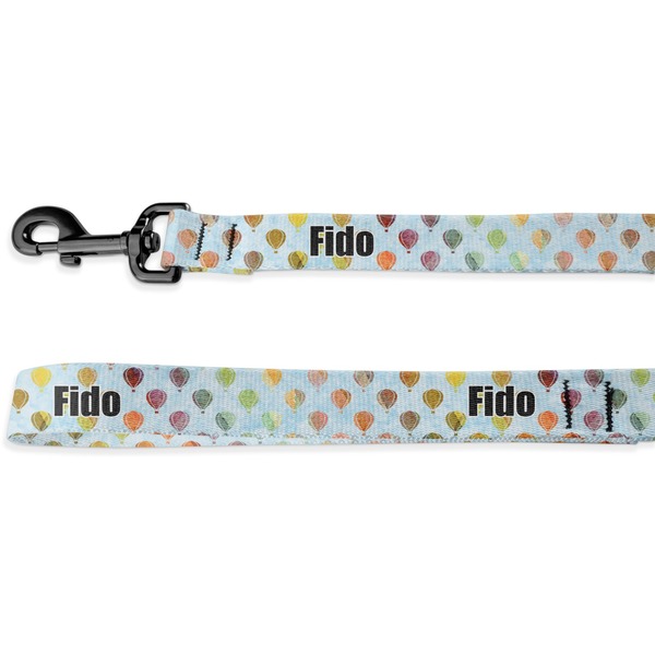 Custom Watercolor Hot Air Balloons Deluxe Dog Leash - 4 ft (Personalized)