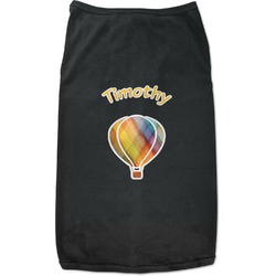 Watercolor Hot Air Balloons Black Pet Shirt - M (Personalized)
