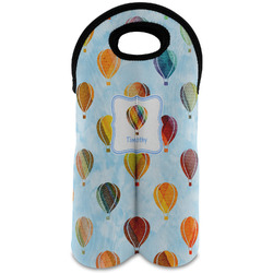 Watercolor Hot Air Balloons Wine Tote Bag (2 Bottles) (Personalized)