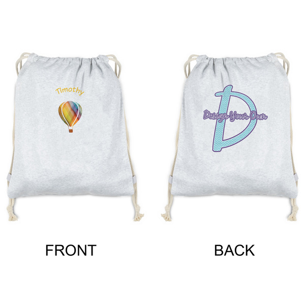 Watercolor Hot Air Balloons Drawstring Backpacks - Sweatshirt Fleece - Double Sided - APPROVAL