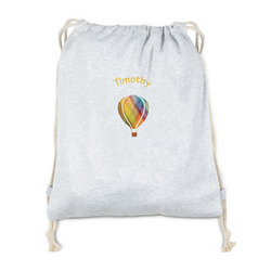 Watercolor Hot Air Balloons Drawstring Backpack - Sweatshirt Fleece - Double Sided (Personalized)