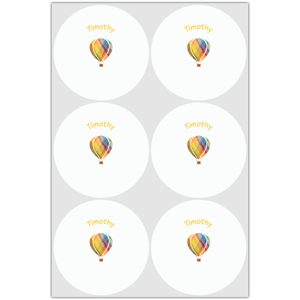 Watercolor Hot Air Balloons Drink Topper - Large - Set of 6