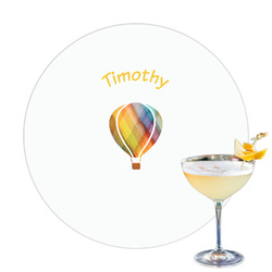 Watercolor Hot Air Balloons Printed Drink Topper - 3.25" (Personalized)