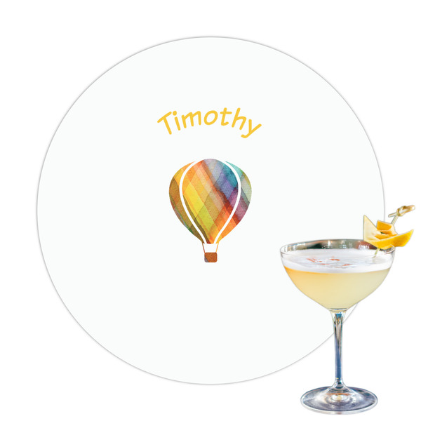 Custom Watercolor Hot Air Balloons Printed Drink Topper (Personalized)