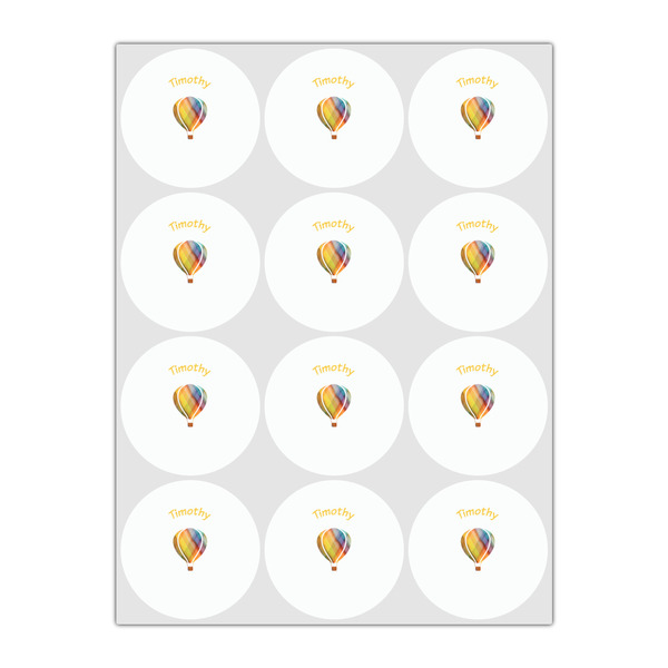 Watercolor Hot Air Balloons Drink Topper - Small - Set of 12