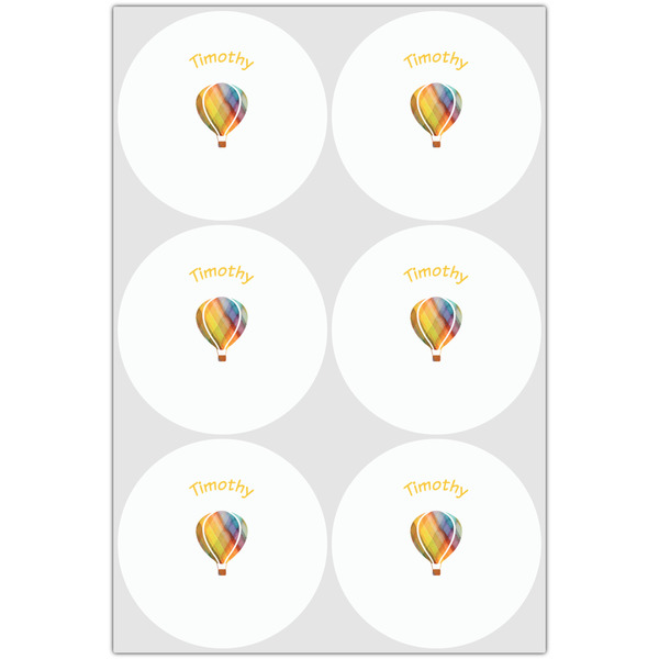 Watercolor Hot Air Balloons Drink Topper - XLarge - Set of 6