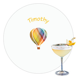 Watercolor Hot Air Balloons Printed Drink Topper - 3.5" (Personalized)