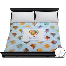 Watercolor Hot Air Balloons Duvet Cover - King (Personalized)