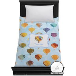 Watercolor Hot Air Balloons Duvet Cover - Twin (Personalized)