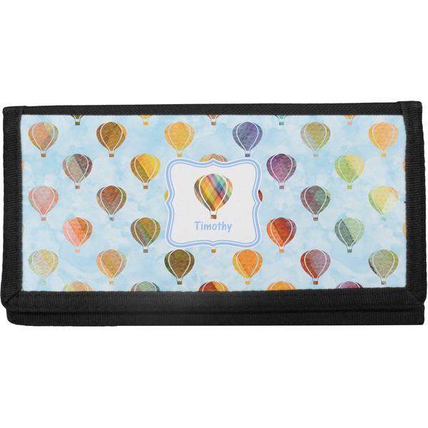 Custom Watercolor Hot Air Balloons Canvas Checkbook Cover (Personalized)