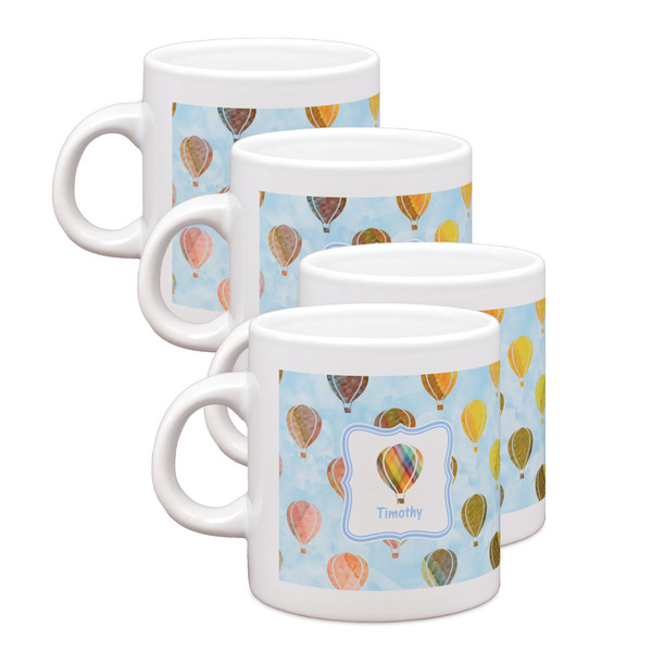 Custom Watercolor Hot Air Balloons Single Shot Espresso Cups - Set of 4 (Personalized)