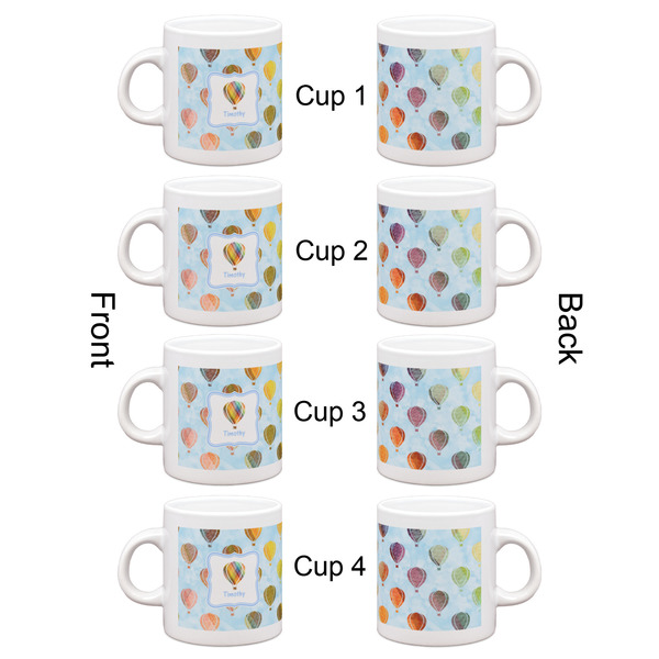 Watercolor Hot Air Balloons Espresso Cup Set of 4 - Apvl