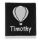 Watercolor Hot Air Balloons Leather Binder - 1" - Black (Personalized)