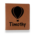 Watercolor Hot Air Balloons Leather Binder - 1" - Rawhide (Personalized)