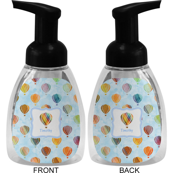 Watercolor Hot Air Balloons Foam Soap Bottle (Front & Back)