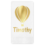 Watercolor Hot Air Balloons Guest Napkins - Foil Stamped (Personalized)