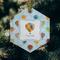 Watercolor Hot Air Balloons Frosted Glass Ornament - Hexagon (Lifestyle)