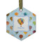 Watercolor Hot Air Balloons Flat Glass Ornament - Hexagon w/ Name or Text