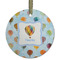 Watercolor Hot Air Balloons Frosted Glass Ornament - Round