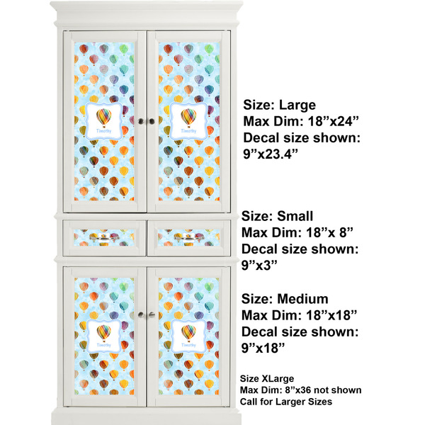 Watercolor Hot Air Balloons Full Cabinet (Show Sizes)