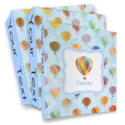 Watercolor Hot Air Balloons 3 Ring Binder - Full Wrap (Personalized)