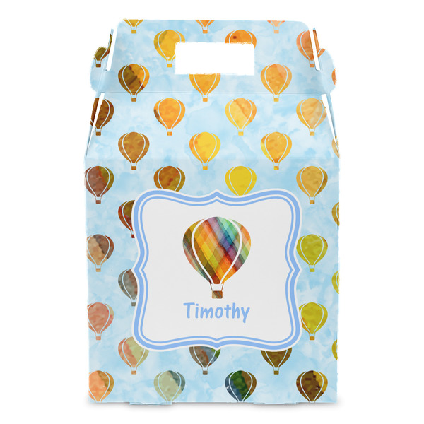 Watercolor Hot Air Balloons Gable Favor Box - Front