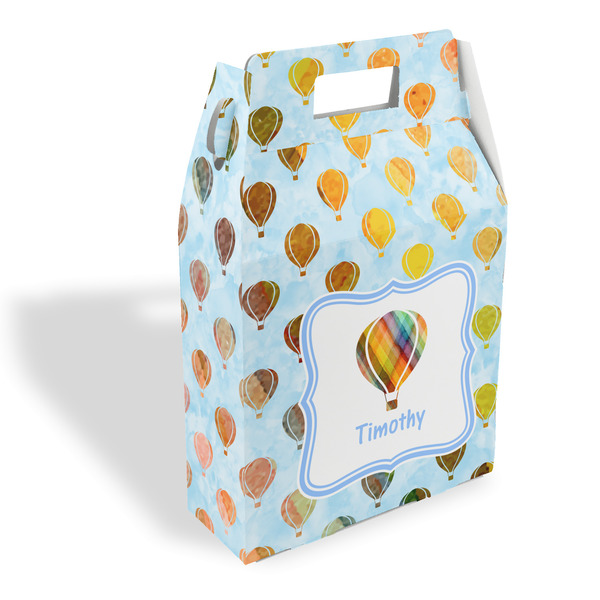 Custom Watercolor Hot Air Balloons Gable Favor Box (Personalized)