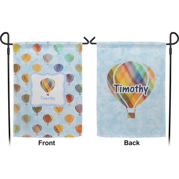 Watercolor Hot Air Balloons Garden Flag - Double Sided Front and Back