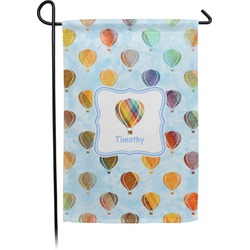 Watercolor Hot Air Balloons Small Garden Flag - Double Sided w/ Name or Text
