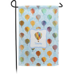 Watercolor Hot Air Balloons Small Garden Flag - Single Sided w/ Name or Text