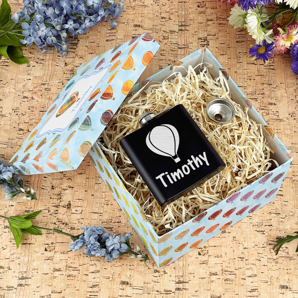 Watercolor Hot Air Balloons Gift Boxes with Lid - Canvas Wrapped - Large - In Context