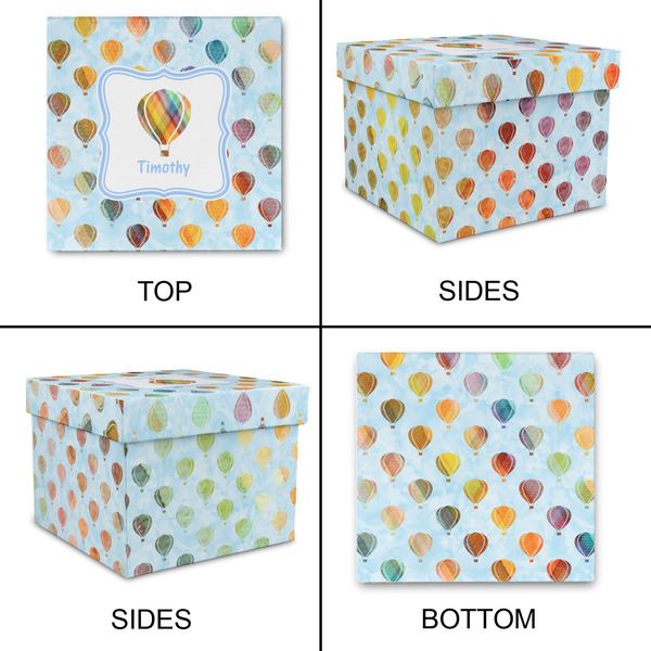 Watercolor Hot Air Balloons Gift Boxes with Lid - Canvas Wrapped - X-Large - Approval