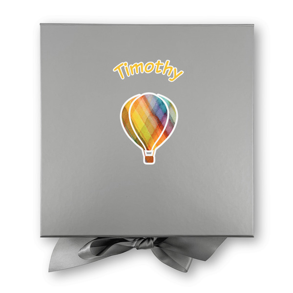 Watercolor Hot Air Balloons Gift Boxes with Magnetic Lid - Silver - Approval