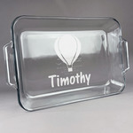 Watercolor Hot Air Balloons Glass Baking Dish - 13in x 9in (Personalized)