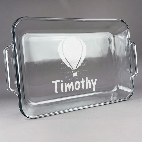Custom Watercolor Hot Air Balloons Glass Baking Dish - 13in x 9in (Personalized)